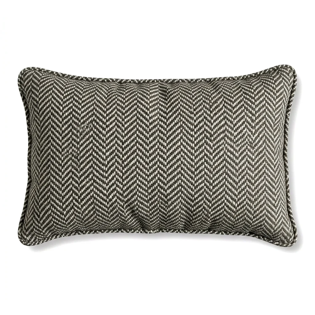 HERRINGBONE WEAVE outdoor lumbar pillow
